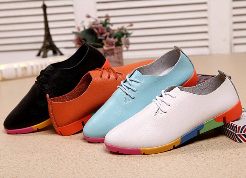 Morelti Damsnörning Casual Flat Loafer Skor - Svart