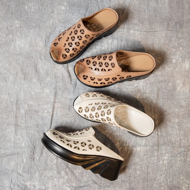 Nahir Peep Toe Kilsandaler För Kvinnor - Beige