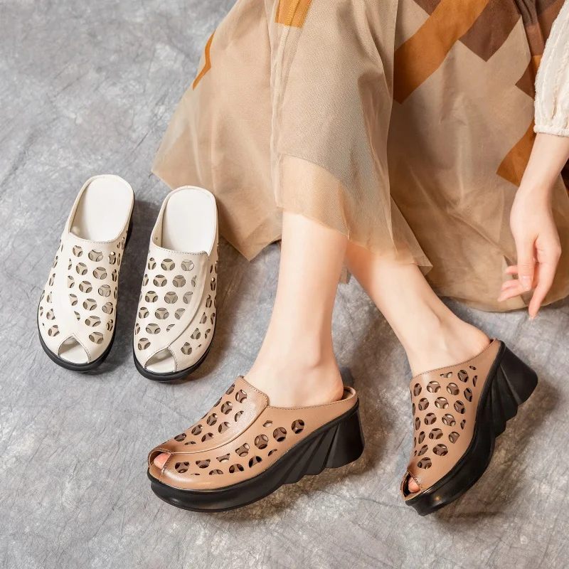 Nahir Peep Toe Kilsandaler För Kvinnor - Beige
