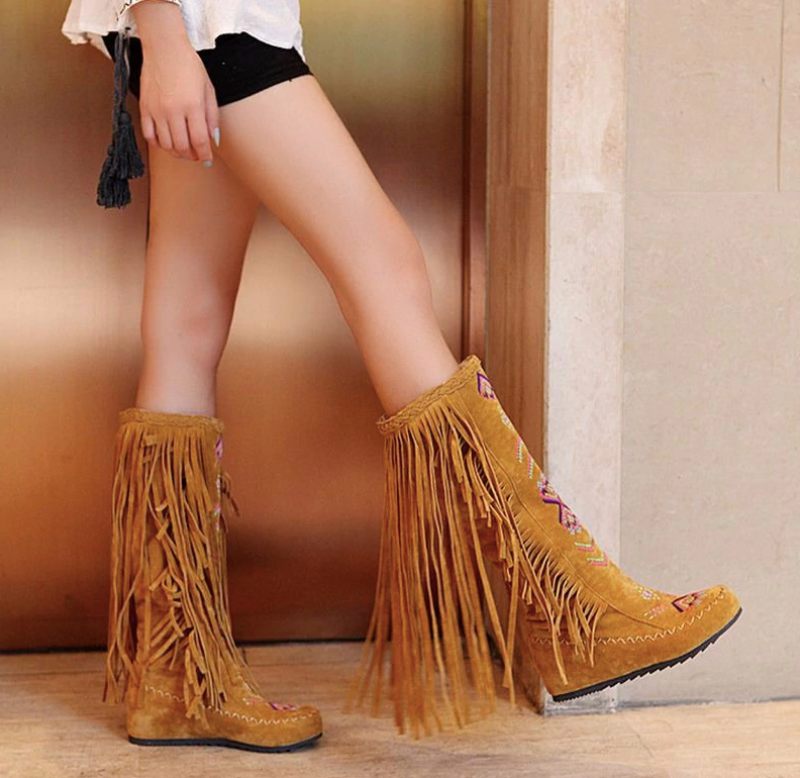 Naisha Boots Mid Calf - Gult