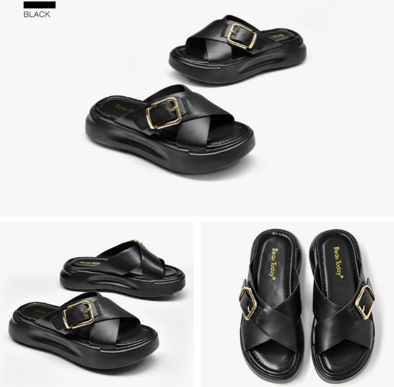 Namoi Damsandaler Slipper Läder - Svart