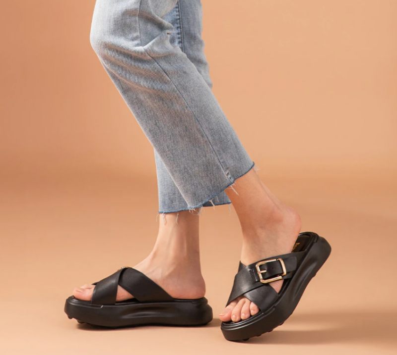 Namoi Damsandaler Slipper Läder - Svart