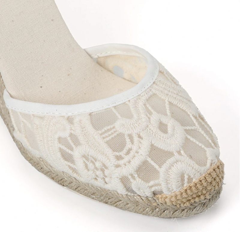 Nanda Wedges - Vit spets