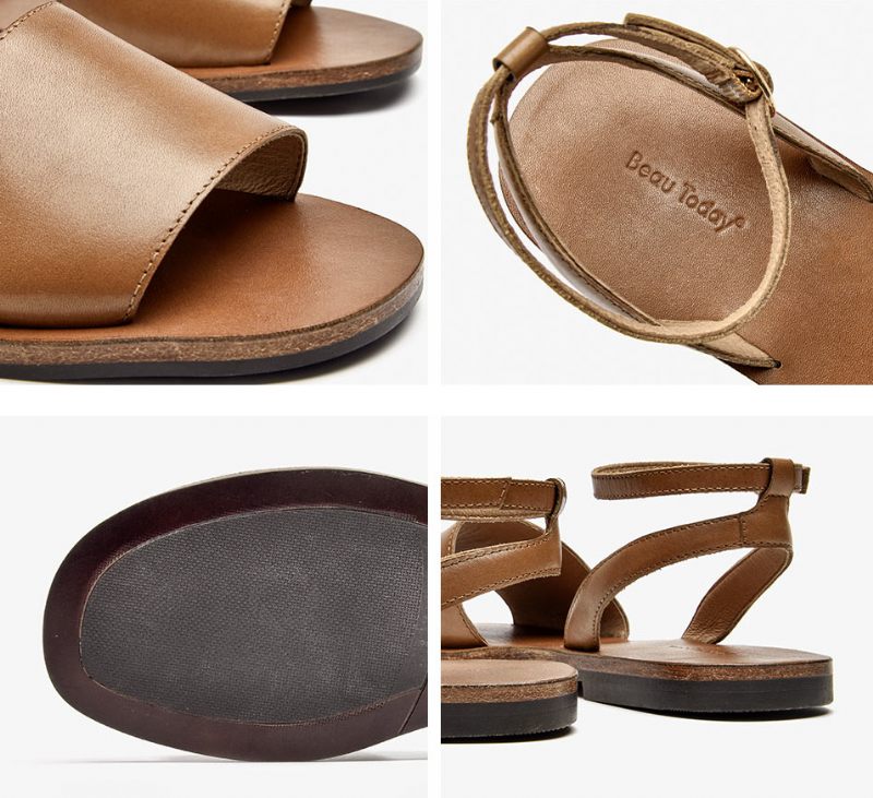 Natalia Designersandal I Läder För Kvinnor - Brun