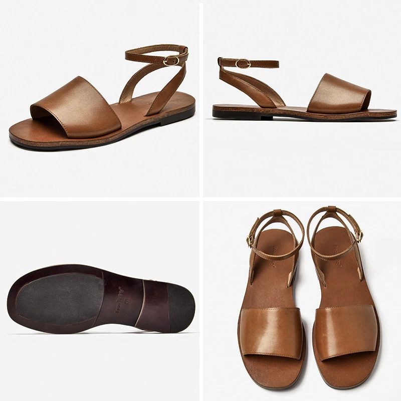 Natalia Designersandal I Läder För Kvinnor - Brun