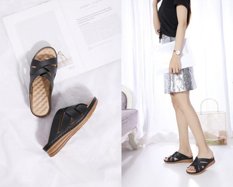 Naty Kvinnors Halkfria Summer Wedge Sandal - Brun
