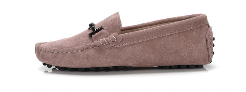 Nayah Driving Loafer I Läder För Kvinnor - Ros