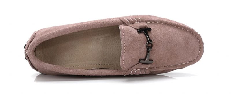 Nayah Driving Loafer I Läder För Kvinnor - Ros
