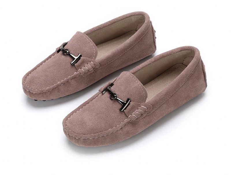 Nayah Driving Loafer I Läder För Kvinnor - Ros