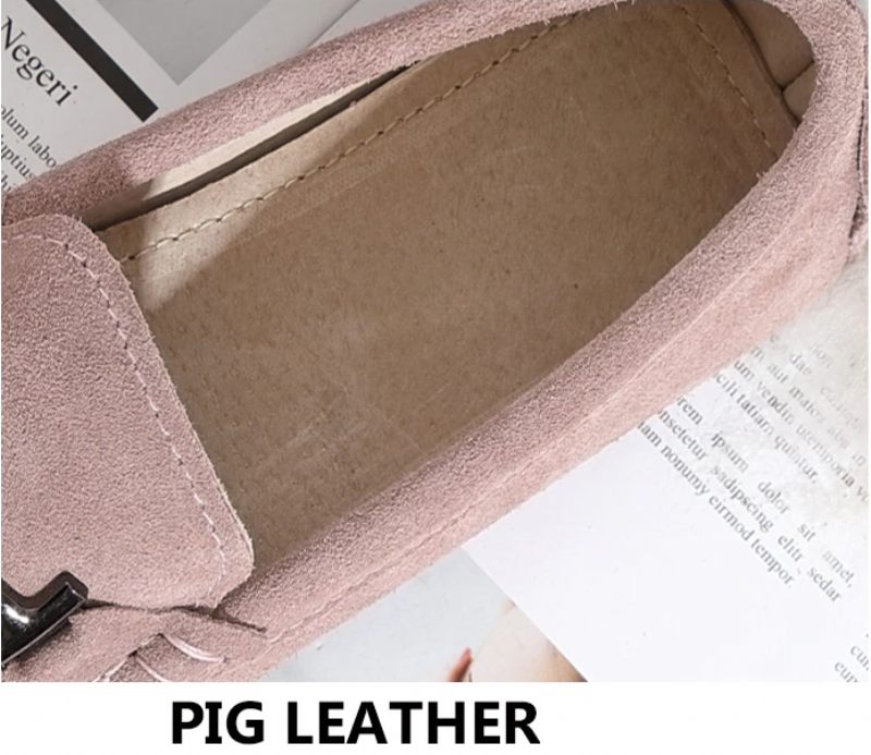 Nayah Driving Loafer I Läder För Kvinnor - Ros