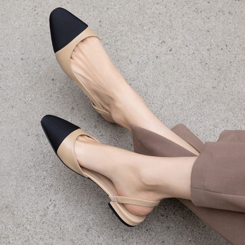 Nayi Kvinnors Square Toe Flats Pumps - Svart
