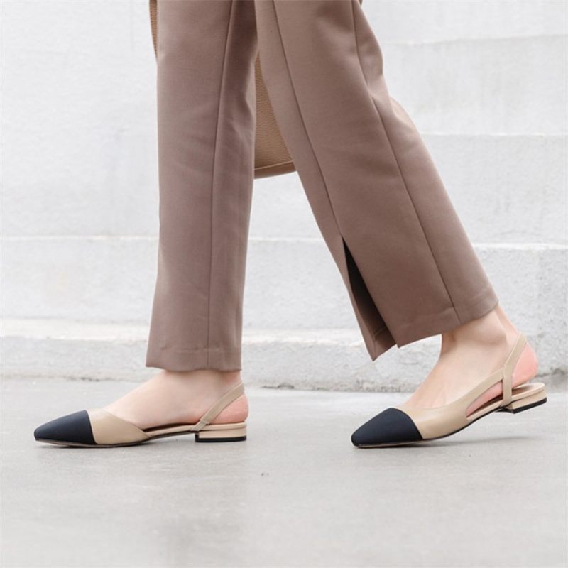 Nayi Kvinnors Square Toe Flats Pumps - Svart