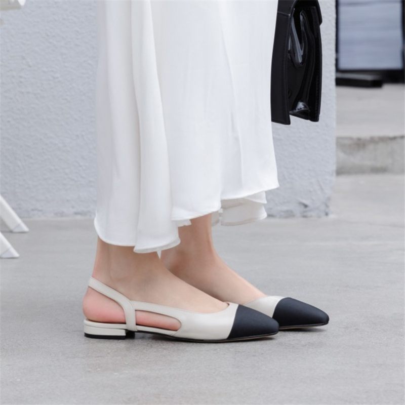 Nayi Kvinnors Square Toe Flats Pumps - Svart