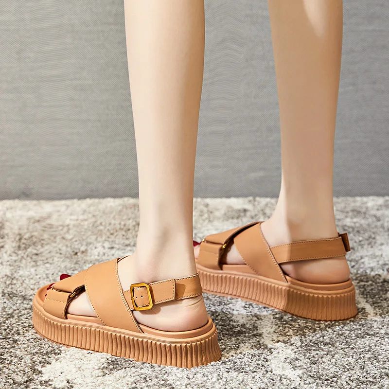 Nicole Högkvalitativ Sandal För Kvinnor - Beige