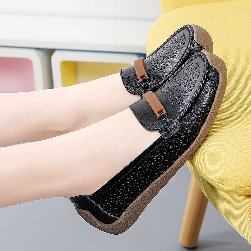 Nicolina Damer Andas Leather Loafer Svarta Skor - Black Hollow