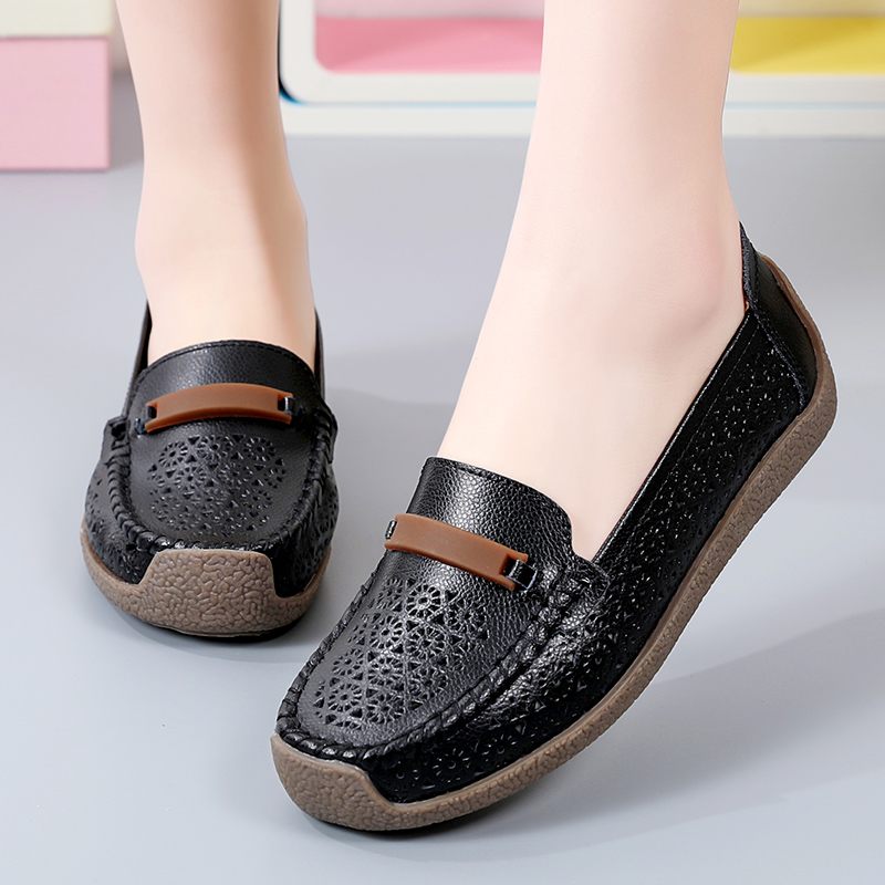 Nicolina Damer Andas Leather Loafer Svarta Skor - Black Hollow