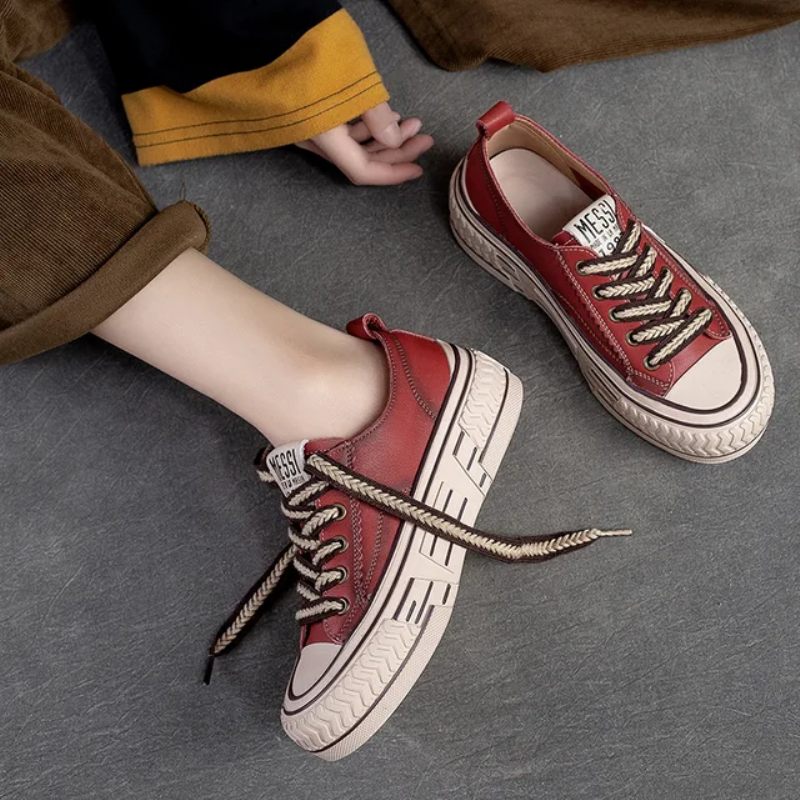 Norys Bekväma Sneakers Med Snörning För Kvinnor - Grön