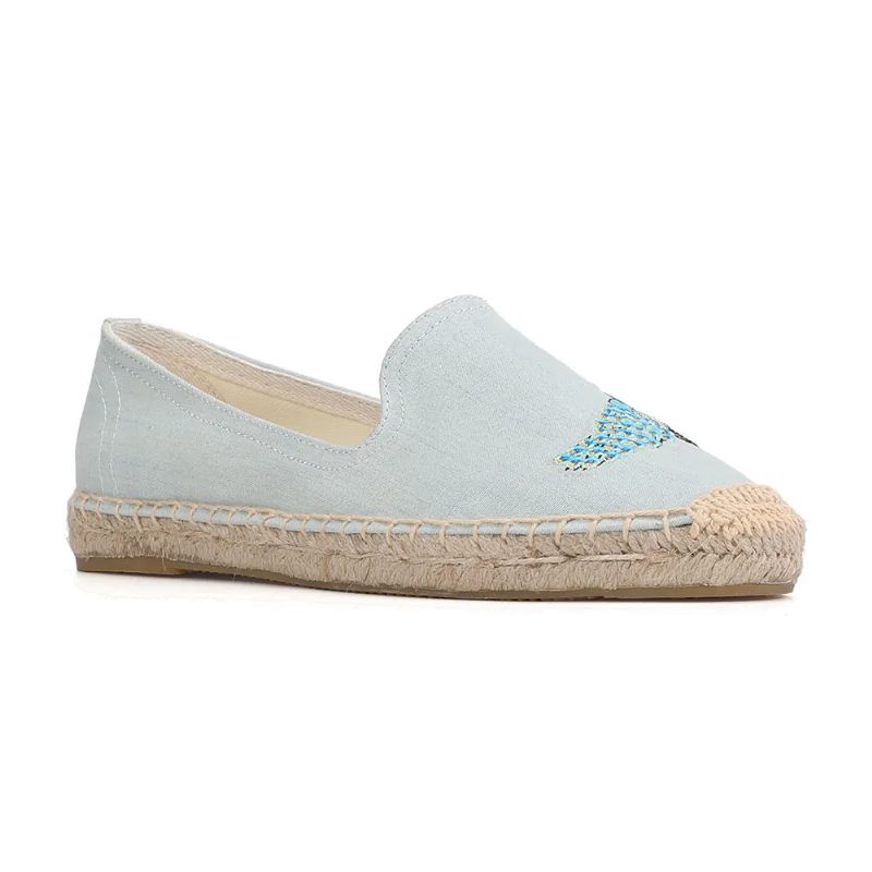 Olga Dambroderi Espadrilles - Himmelblå