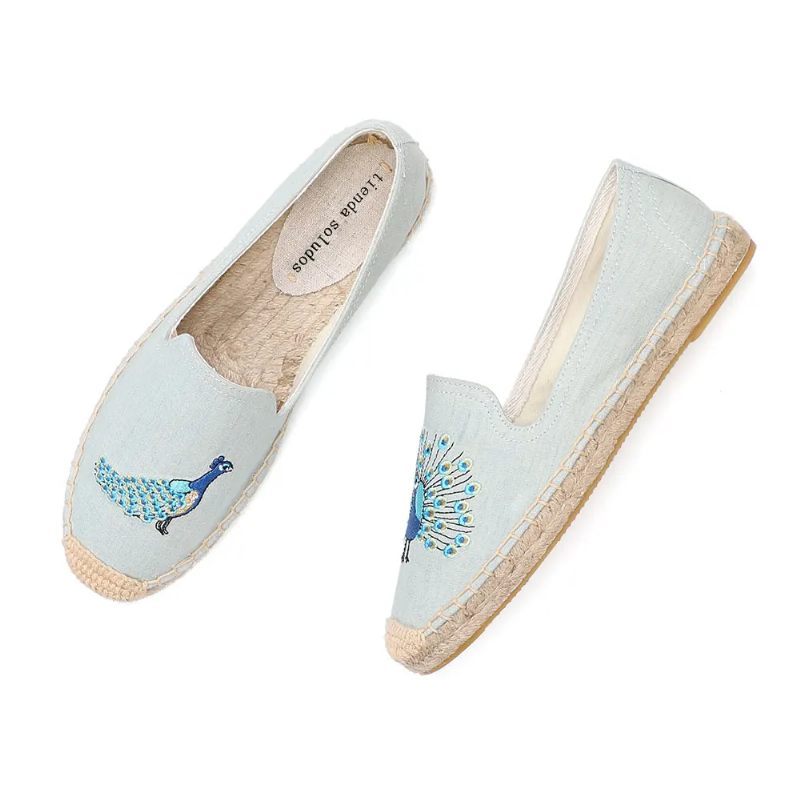 Olga Dambroderi Espadrilles - Himmelblå