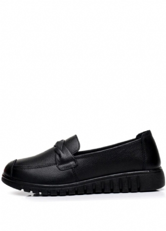 Olga Damer Casual Leather Loafer Skor