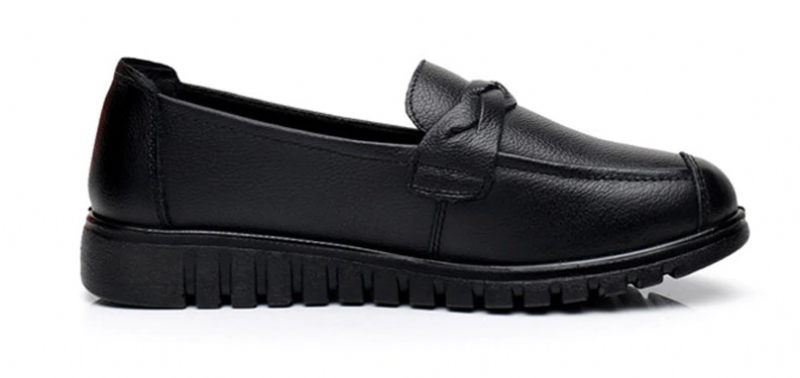 Olga Damer Casual Leather Loafer Skor - Svart