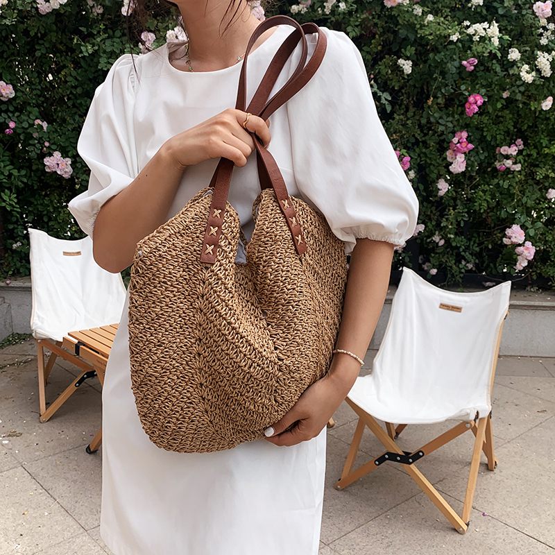 Oliver Damhandväska Woven Beach - Khaki