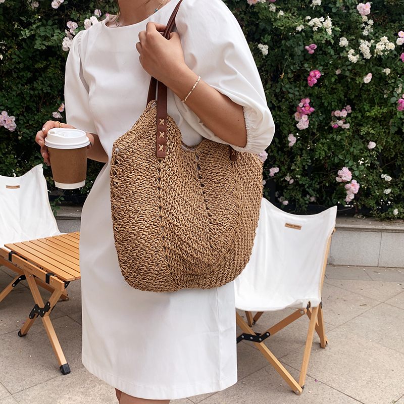 Oliver Damhandväska Woven Beach - Khaki