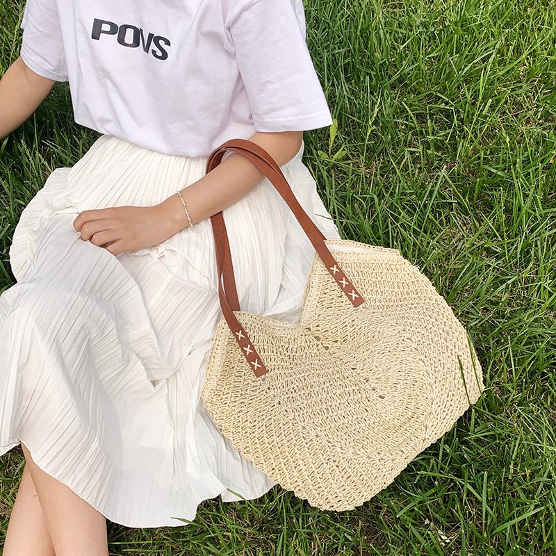 Oliver Damhandväska Woven Beach - Khaki