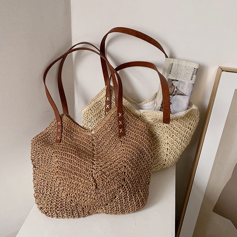 Oliver Damhandväska Woven Beach - Khaki