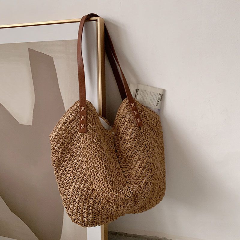 Oliver Damhandväska Woven Beach - Khaki