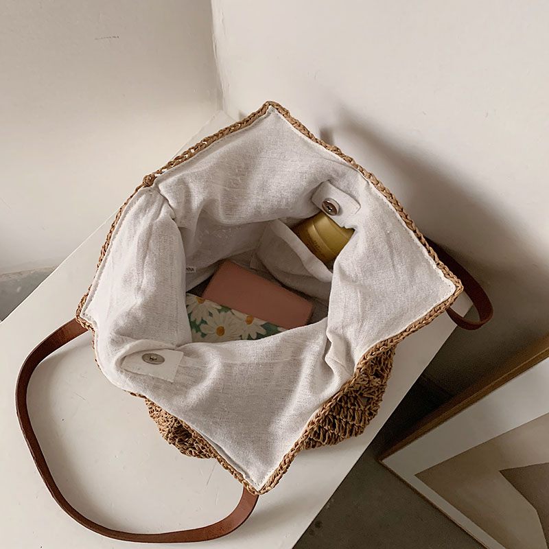 Oliver Damhandväska Woven Beach - Khaki