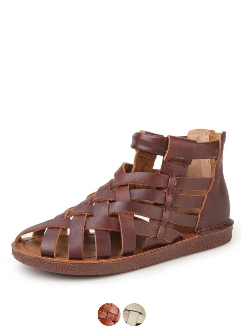 Olivia Casual Lädersandaler För Kvinnor