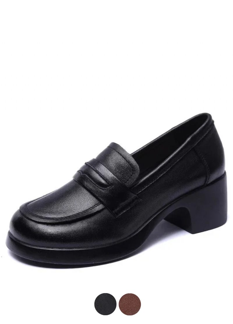 Omary Pumps Med Fyrkantig Klack För Kvinnor
