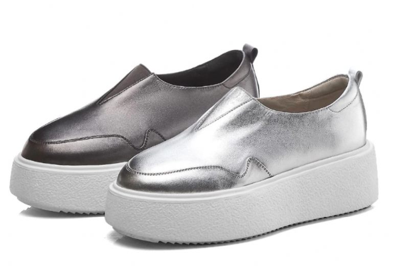 Omi Damplattform Casual Vulkaniserade Skor - Silver