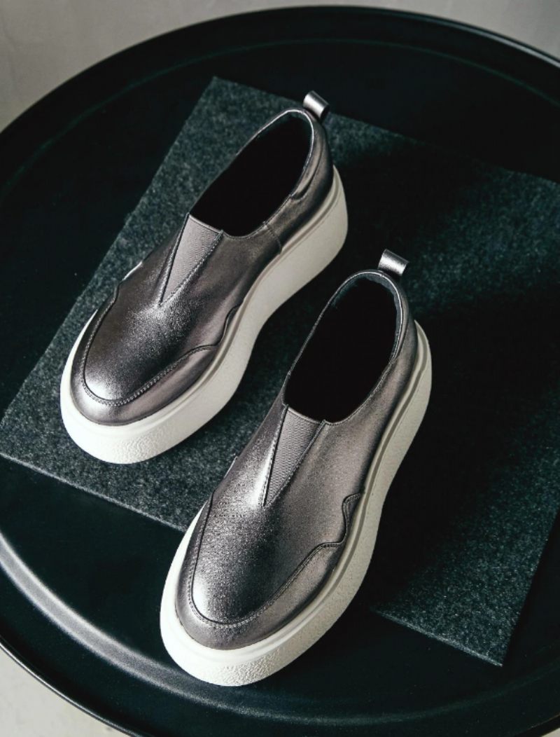 Omi Damplattform Casual Vulkaniserade Skor - Silver