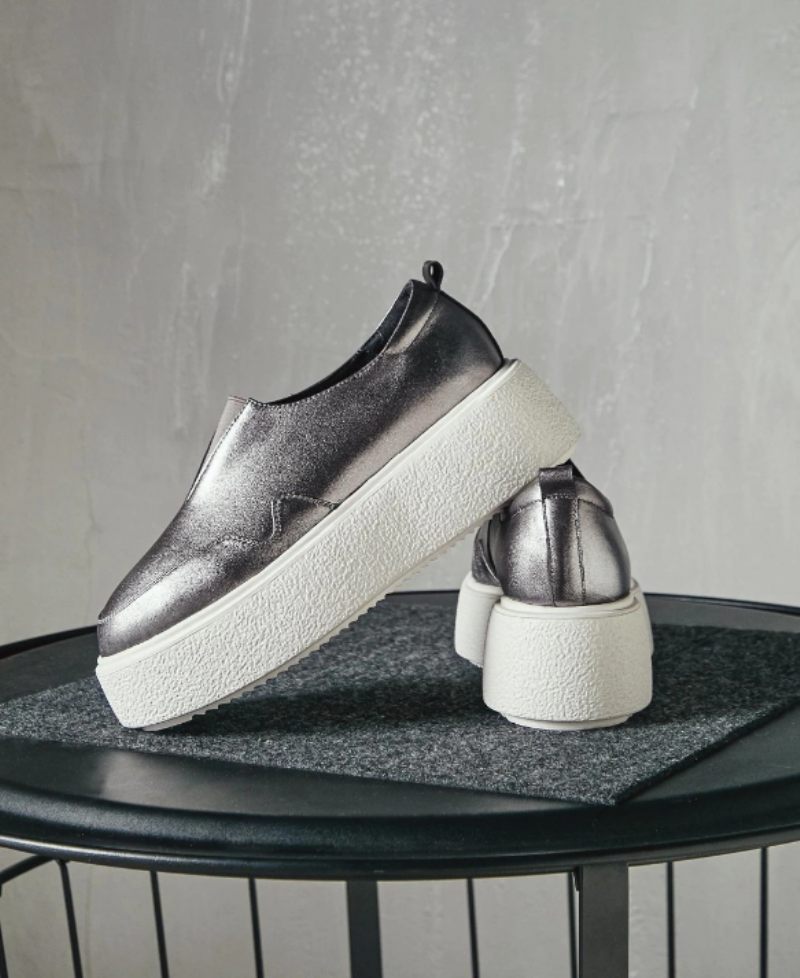 Omi Damplattform Casual Vulkaniserade Skor - Silver