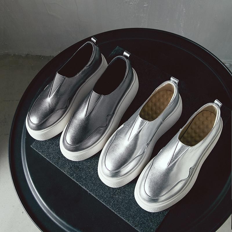 Omi Damplattform Casual Vulkaniserade Skor - Silver