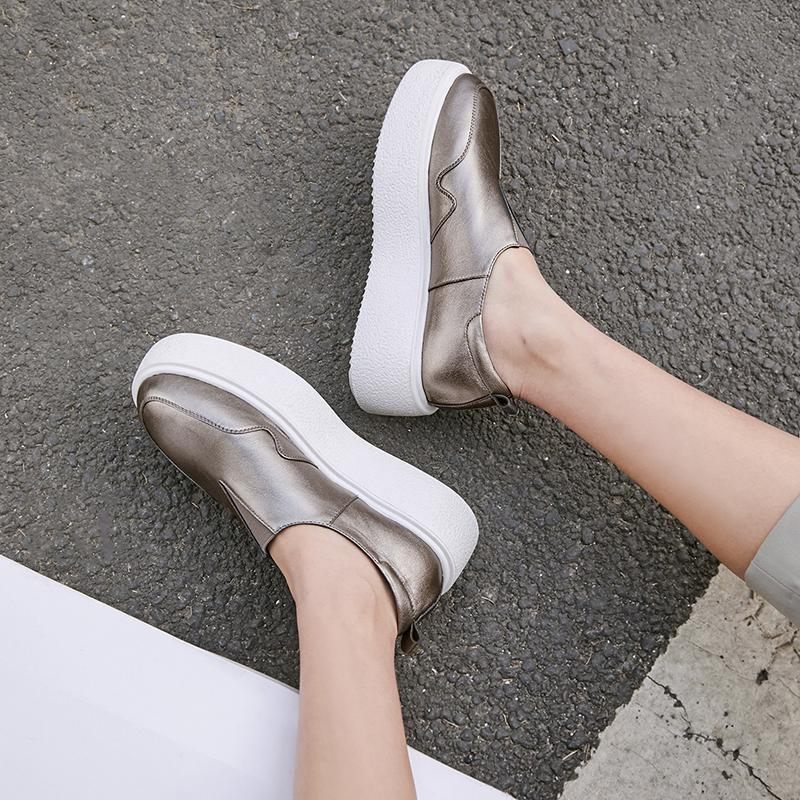 Omi Damplattform Casual Vulkaniserade Skor - Silver