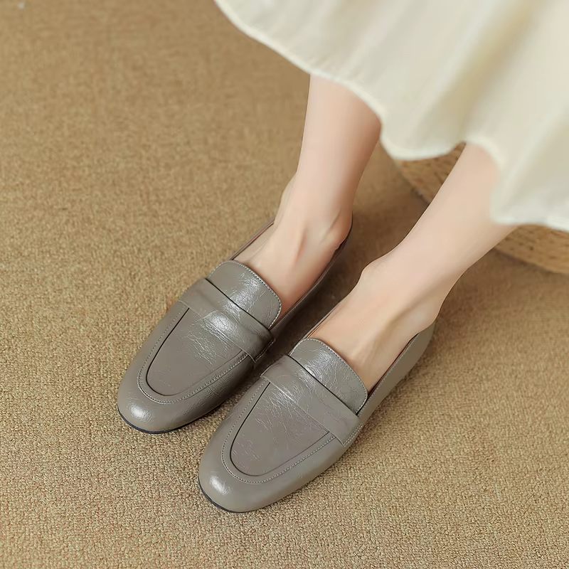 Oriana Casual Loafers I Läder För Kvinnor - Svart