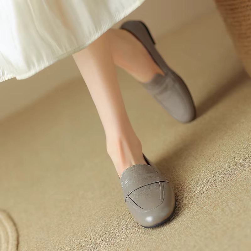 Oriana Casual Loafers I Läder För Kvinnor - Svart