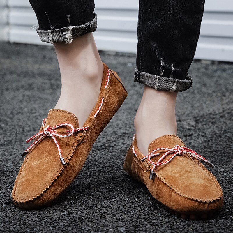 Oswaldo Loafer I Mocka För Män - Khaki 1