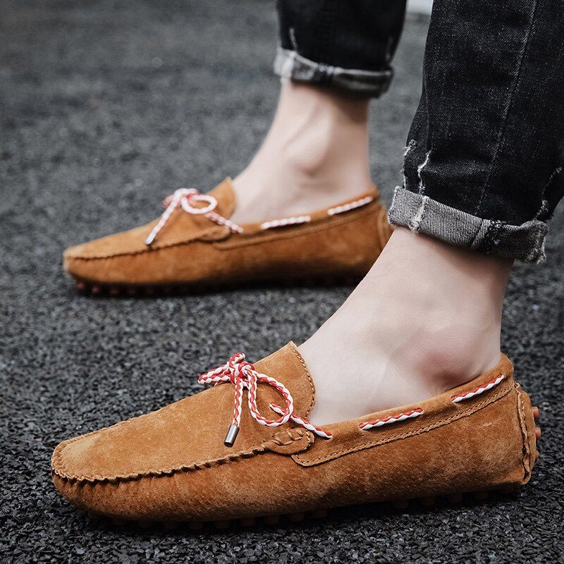 Oswaldo Loafer I Mocka För Män - Khaki 1