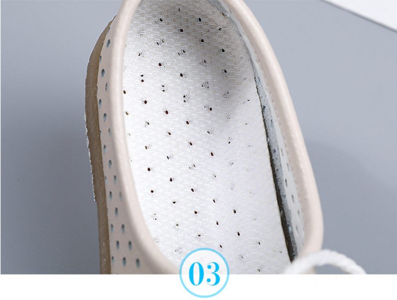 Palmer Platt Läderskor För Kvinnor - Beige