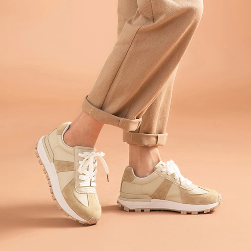 Panina Sneaker I Platt Läder För Kvinnor - Brun