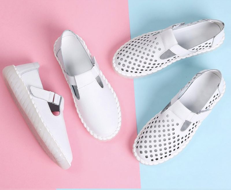 Papoila Loafers - Vit ihåligt