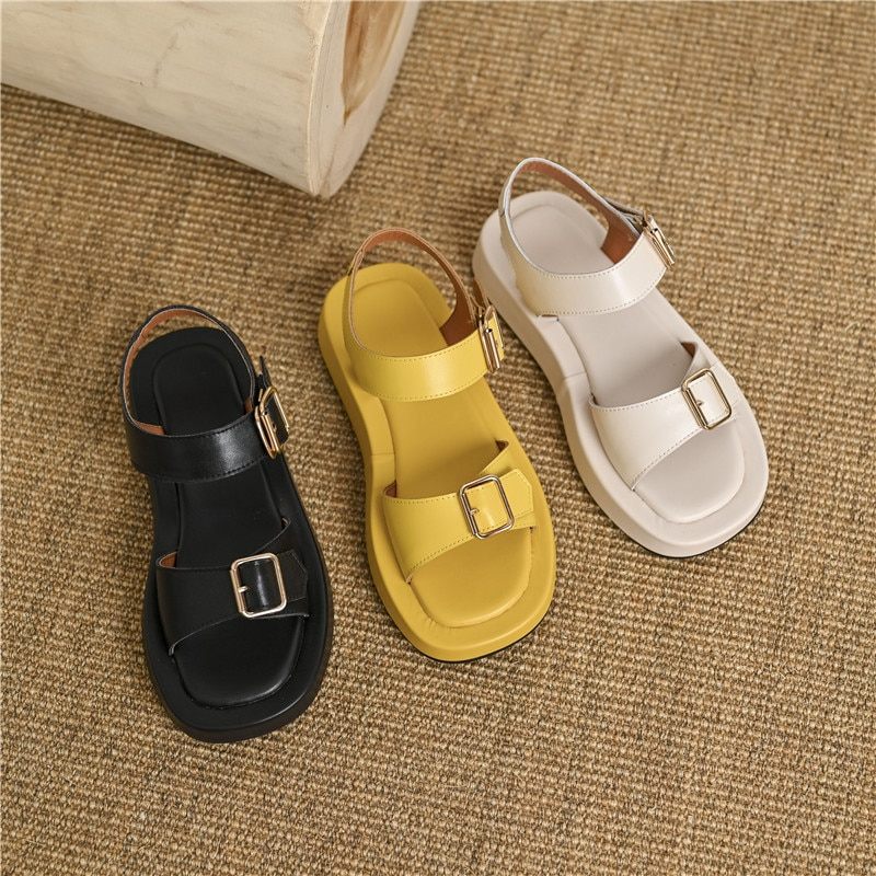 Peggy Platt Sandal För Kvinnor - Gul