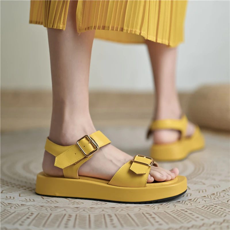 Peggy Platt Sandal För Kvinnor - Gul