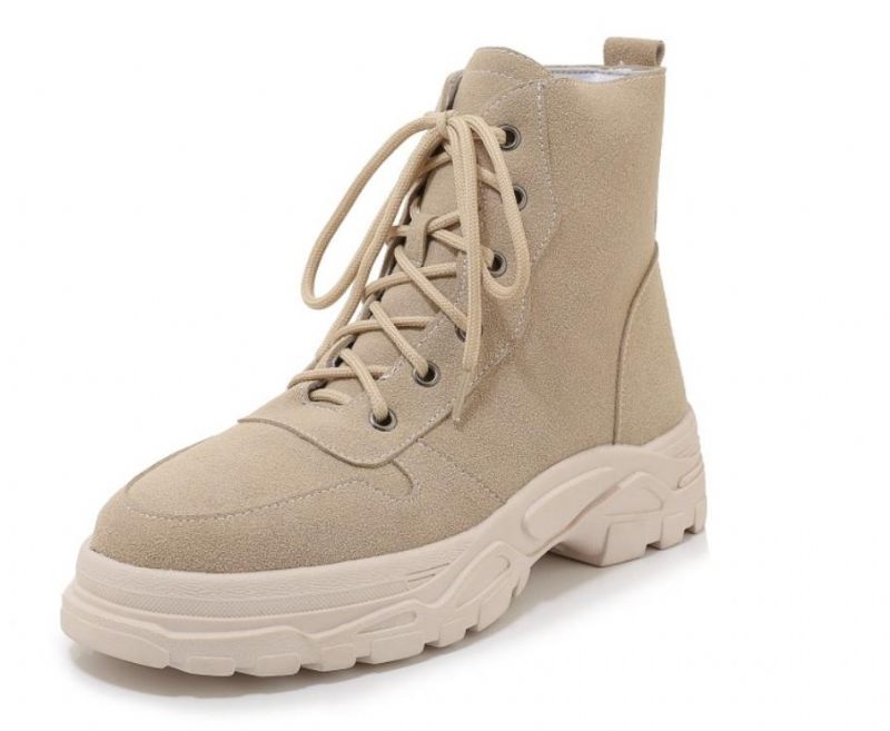 Pelae Boots Ankelhöjd - Beige med päls