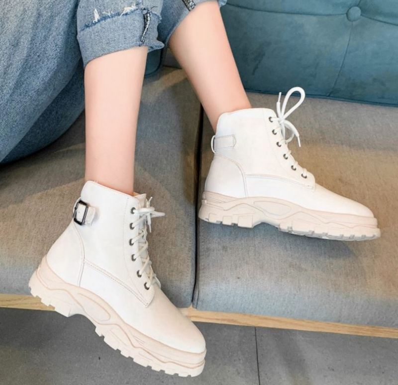 Pelae Boots Ankelhöjd - Beige med päls