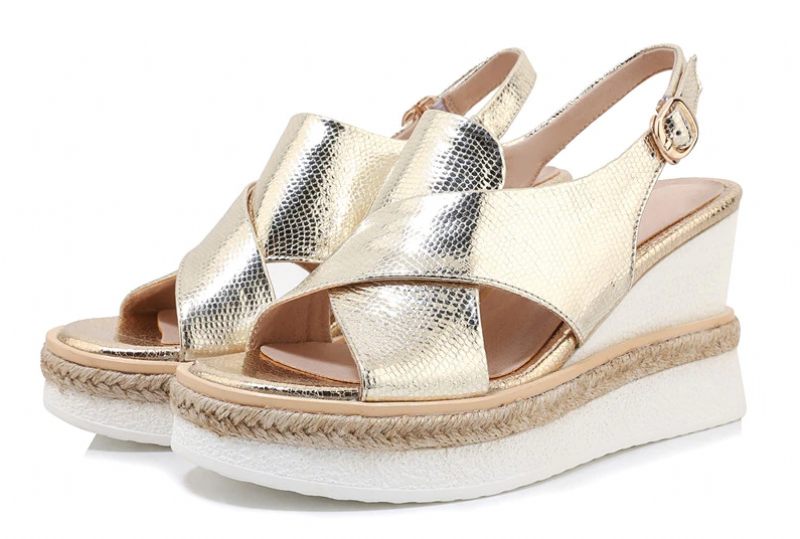 Peniche Elegant Wedge Sandal För Kvinnor - Silver